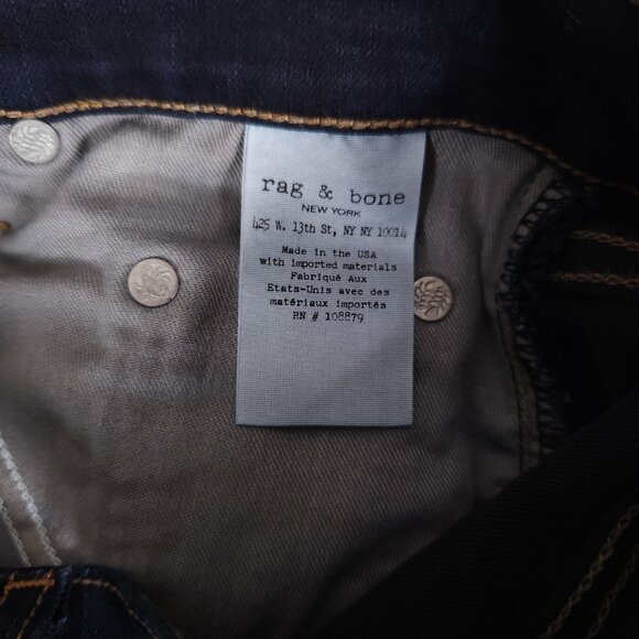 Rag & Bone 10” Inch Crop Flare Jeans Womens Size 25 Raw Hems Retro Denim Pants - Picture 13 of 16